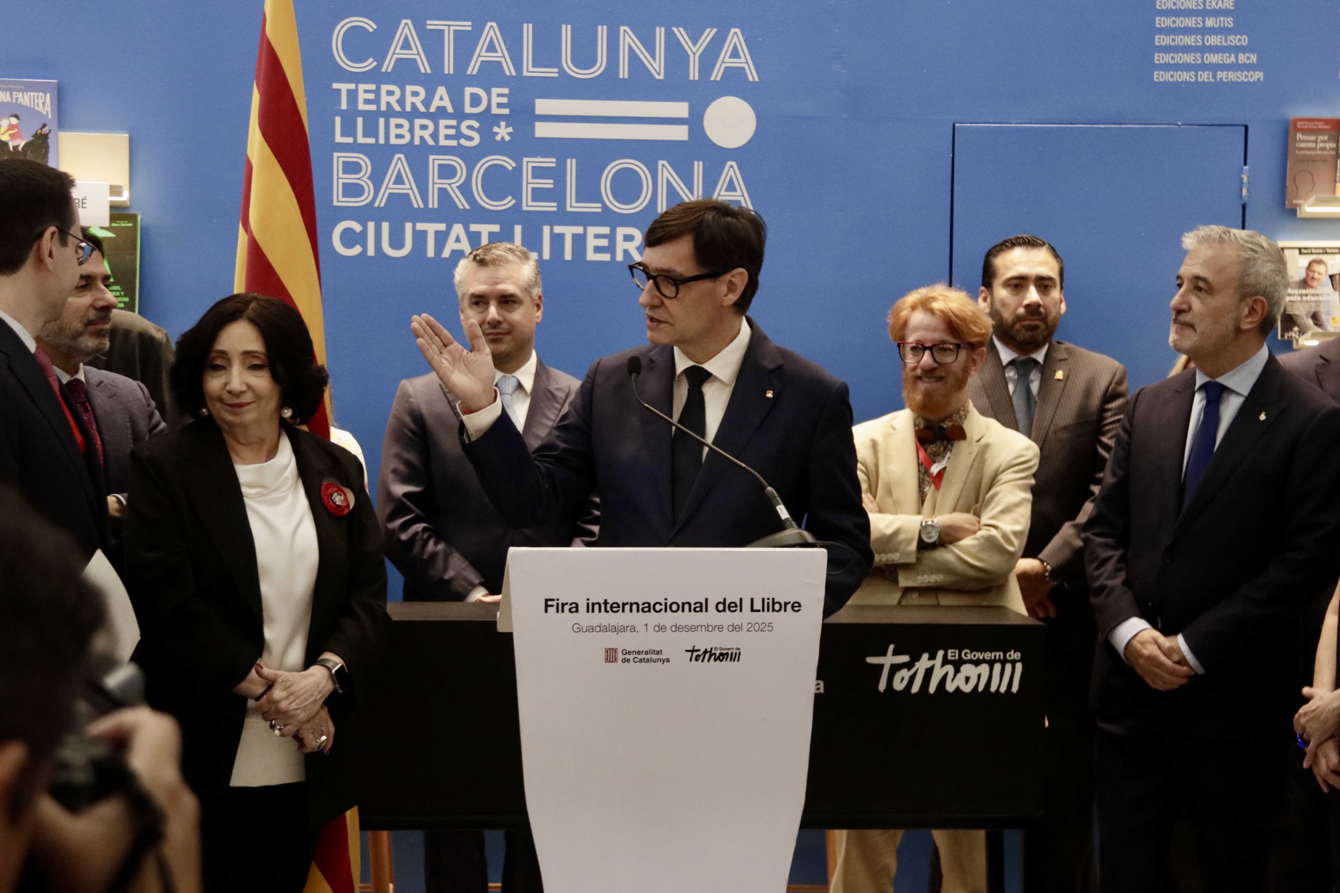Catalan president Salvador Illa at the Guadalajara International Book Fair (FIL)