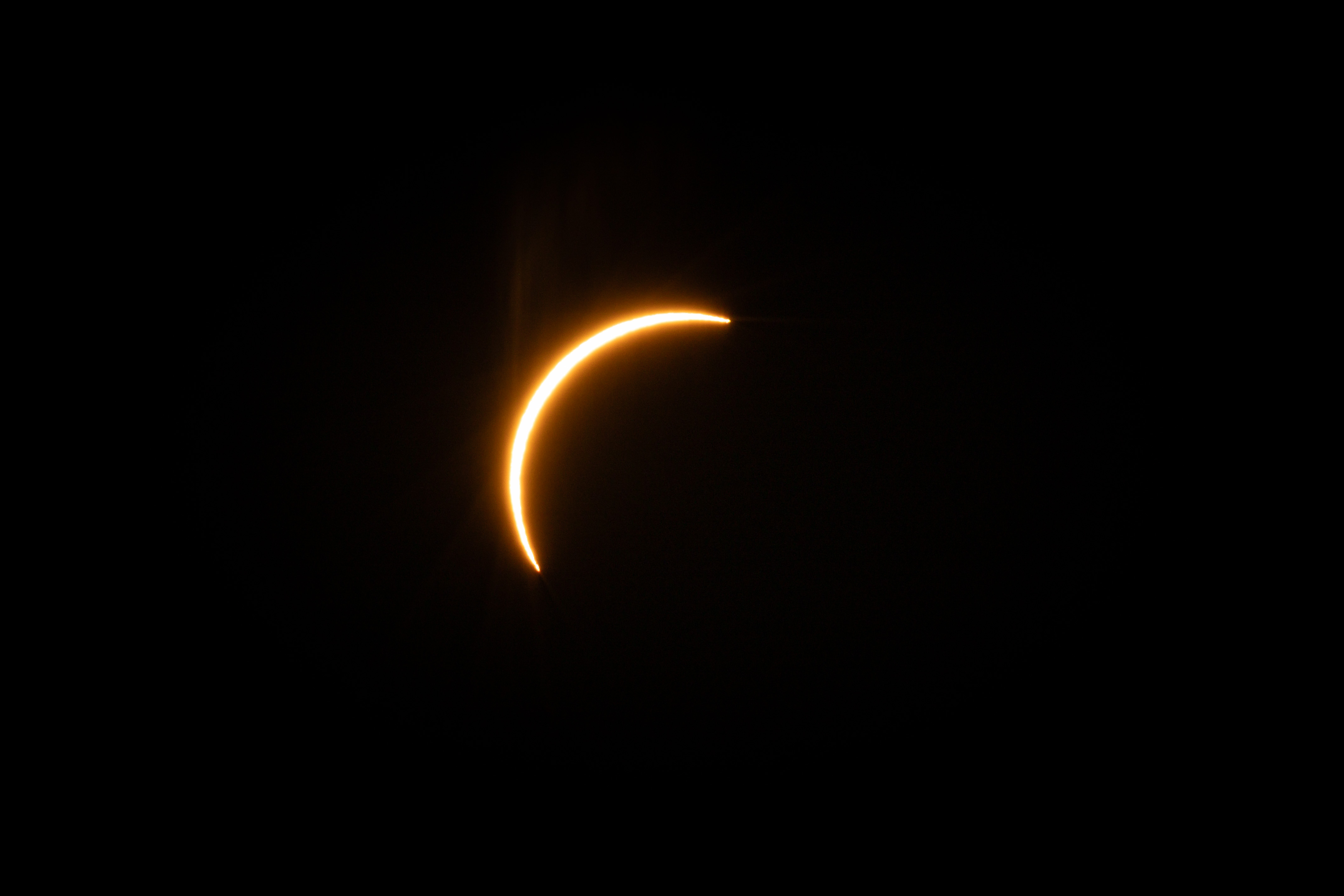 The Sun, almost completely obscured by the Moon, during the August 12 eclipse in La Granadella