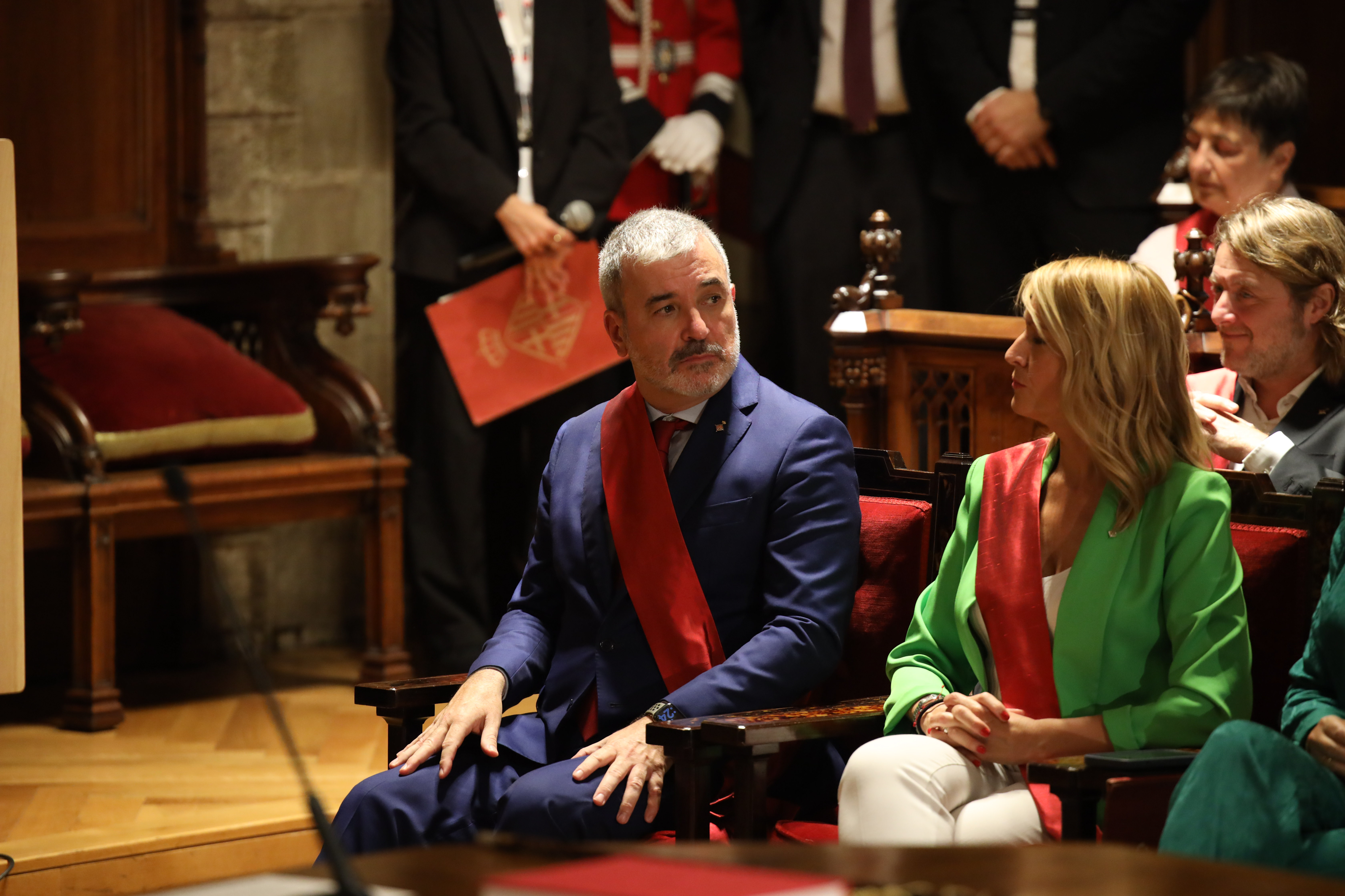 The Socialist Barcelona mayoral candidate, Jaume Collboni, during the opening session of the 2023-2027 term