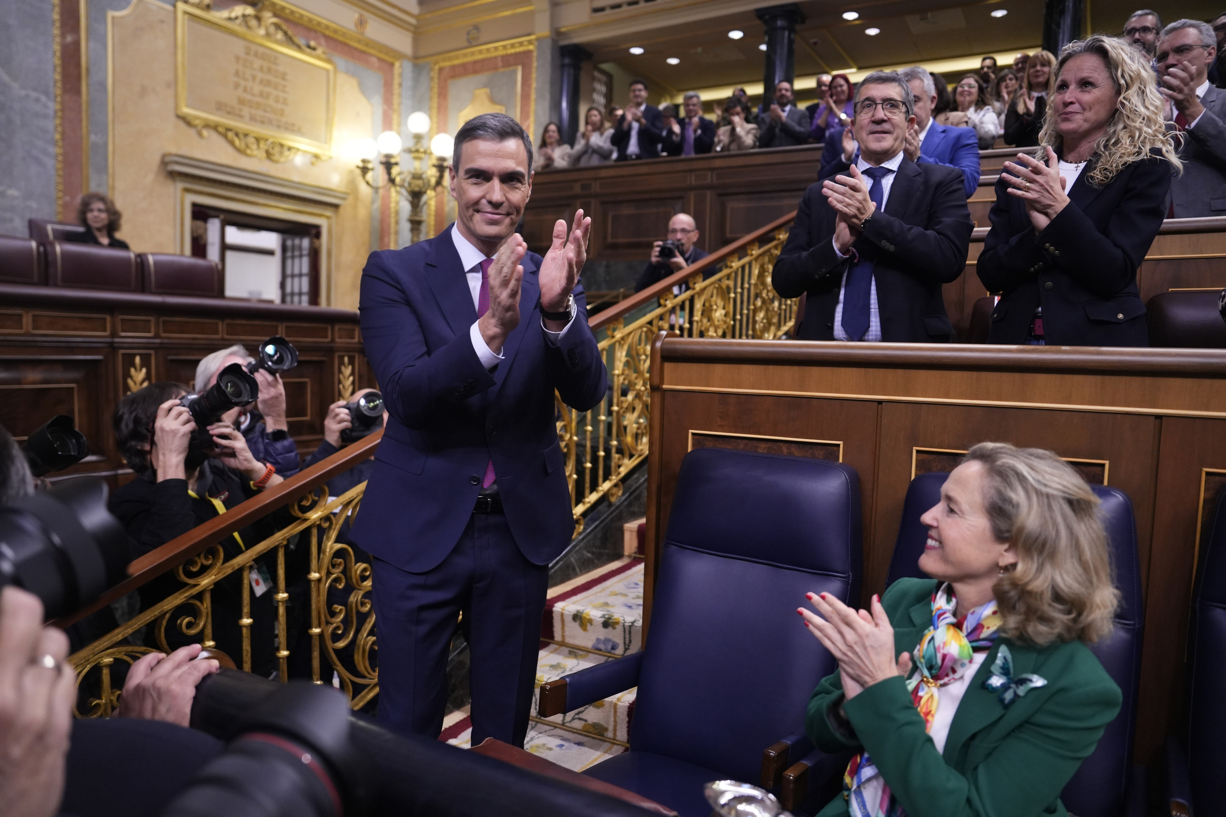 Socialist PM candidate Pedro Sánchez before speaking to Congress for his prime ministerial bid on November 15, 2023