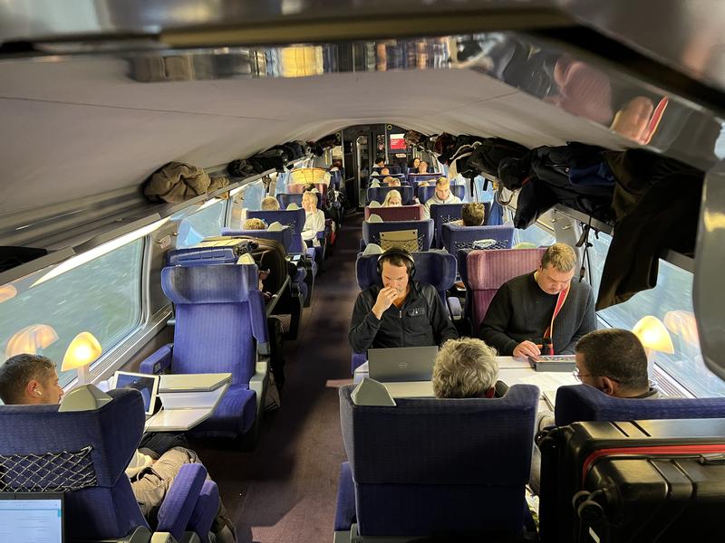 A train of the Barcelona-Paris line operated by SNCF