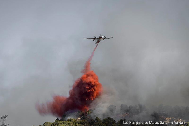 French firefighters battle the blaze