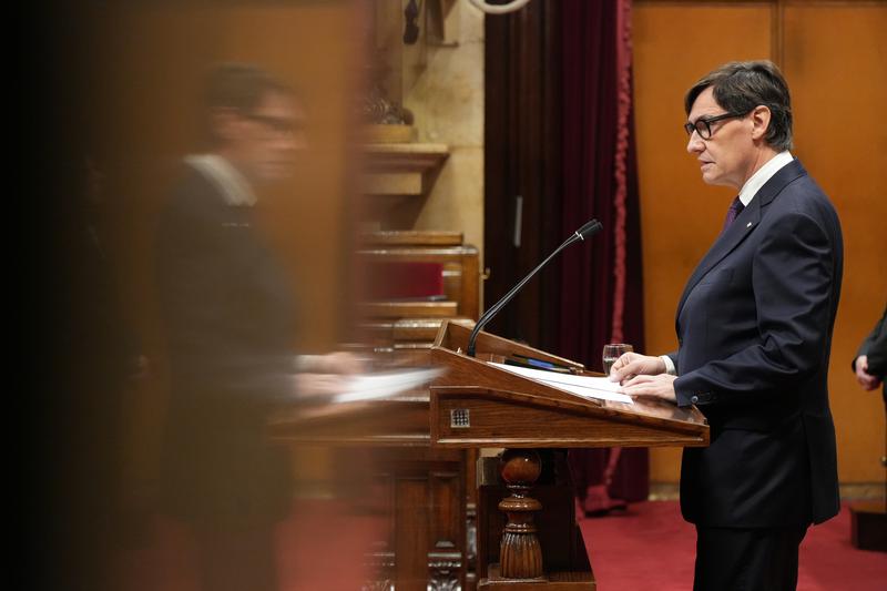 President Salvador Illa addresses Parliament