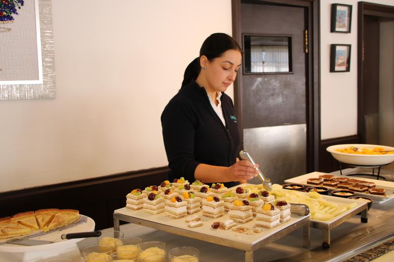 Ukrainian refugee Anna Vykhovanets working at the Hotel Flamingo, L'Estartit