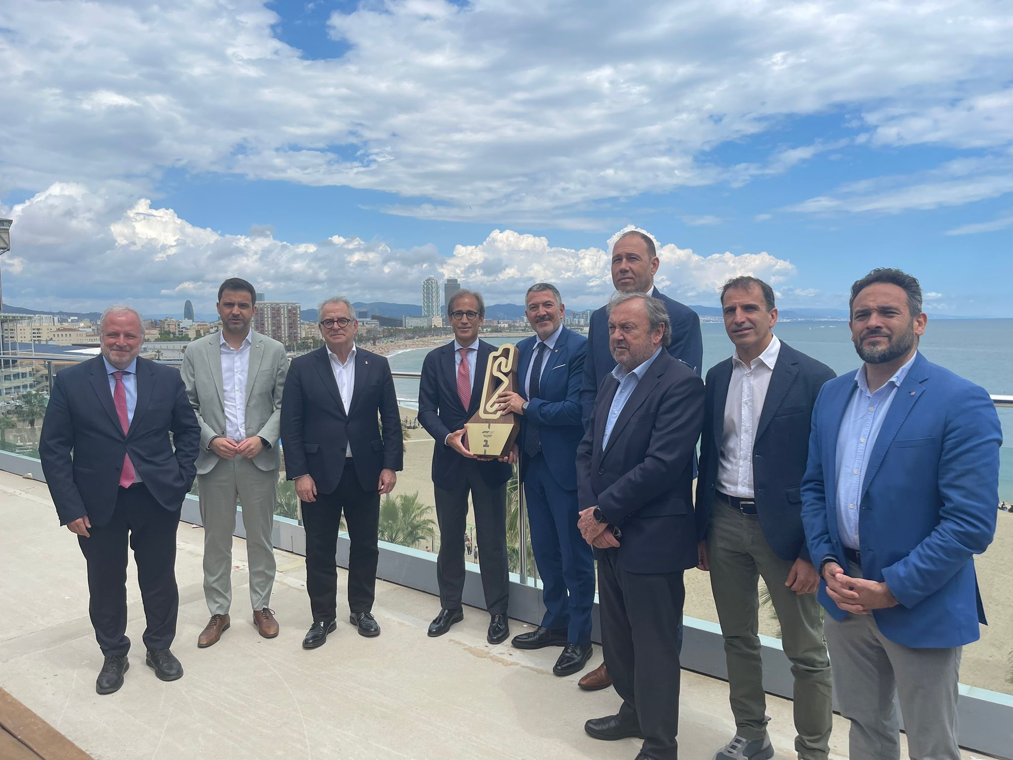 Authorities present a replica of the Spanish Grand Prix F1 trophy in Barcelona