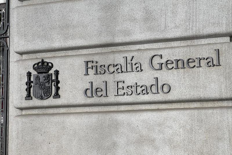 Signage outside the Spanish Attorney General's headquarters building