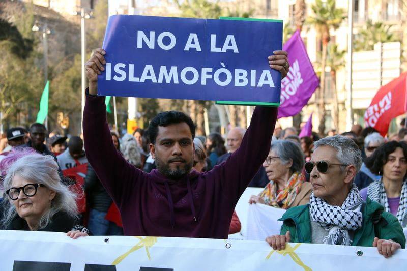 Demonstration against facism and racism in Barcelona