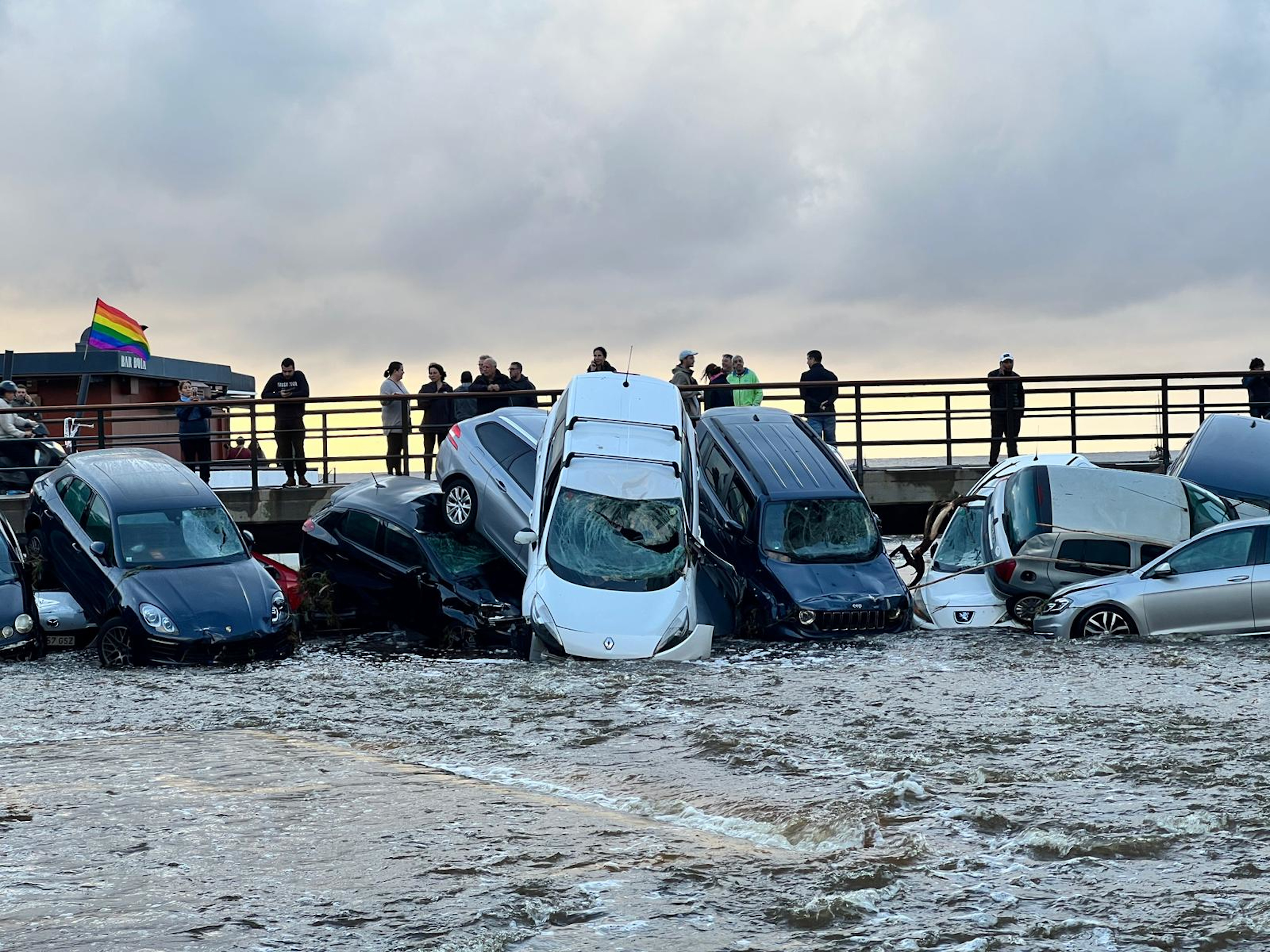 Cars piled up in Cadaqués