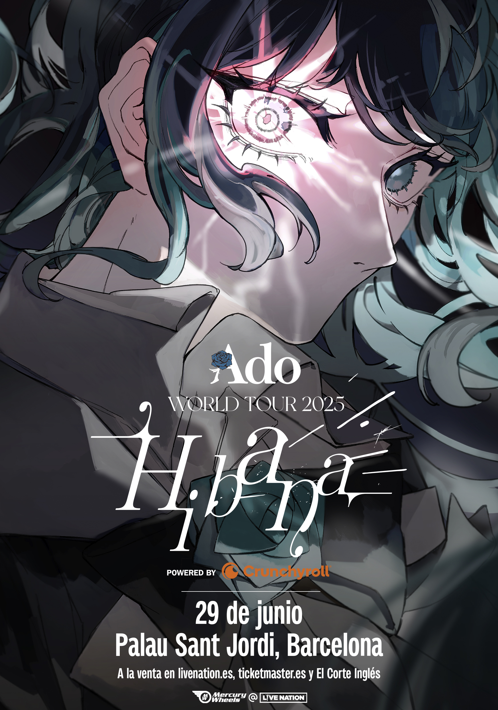 Japanese singer Ado's World Tour 2025 'Hibana' Powered by Crunchyroll poster