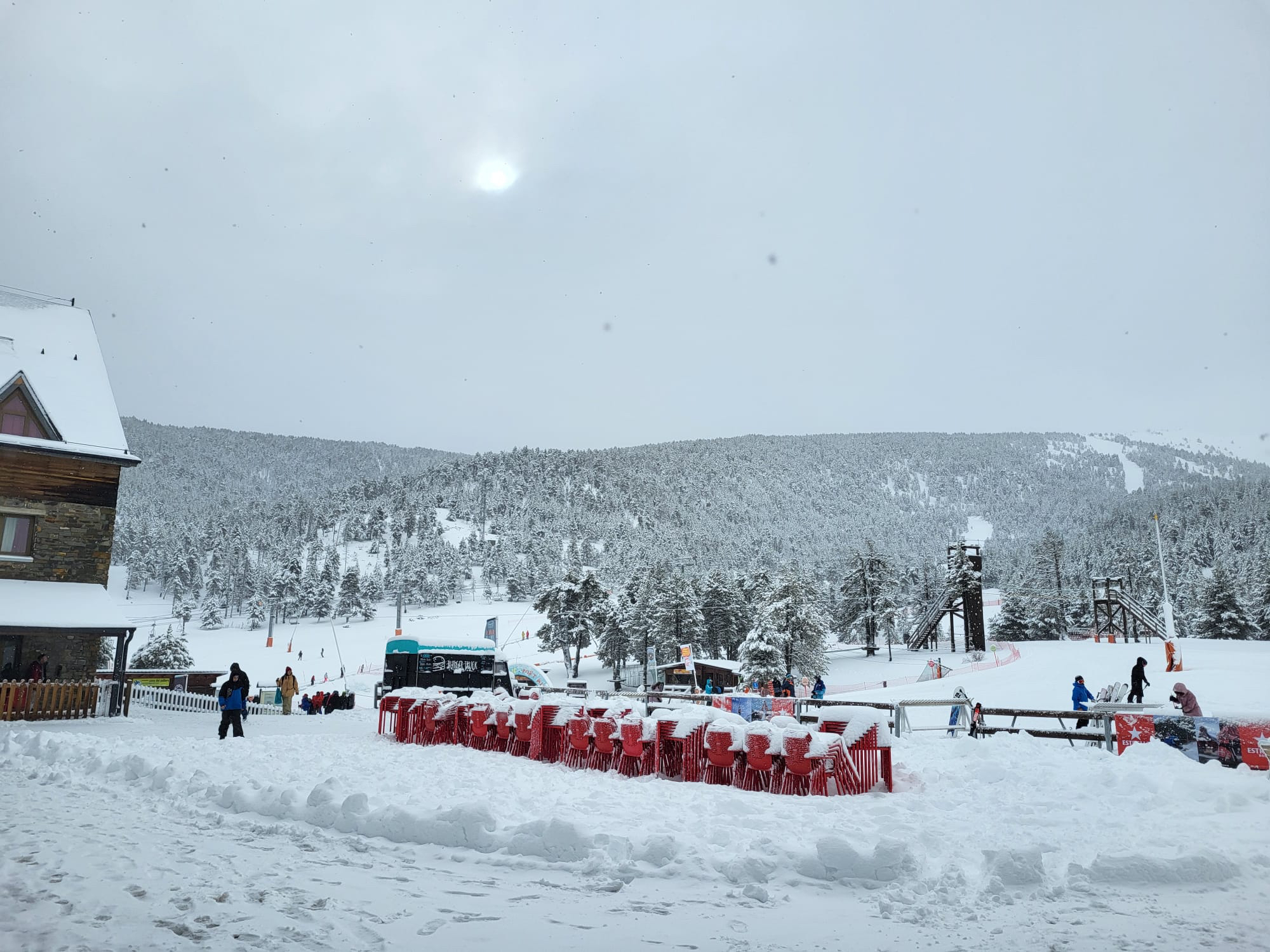 Port Ainé ski resort during a snowfall on March 9, 2025