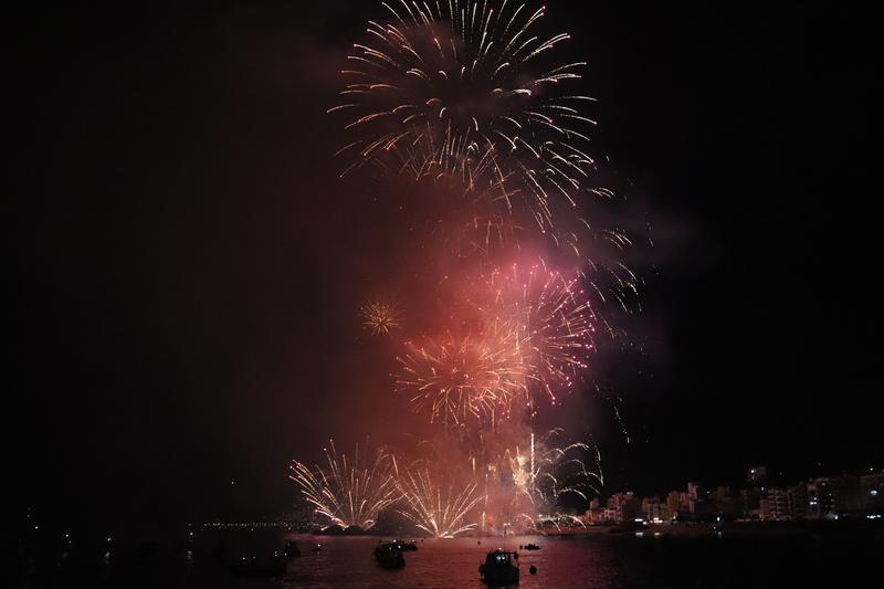 A show at the International Fireworks Competition in Blanes