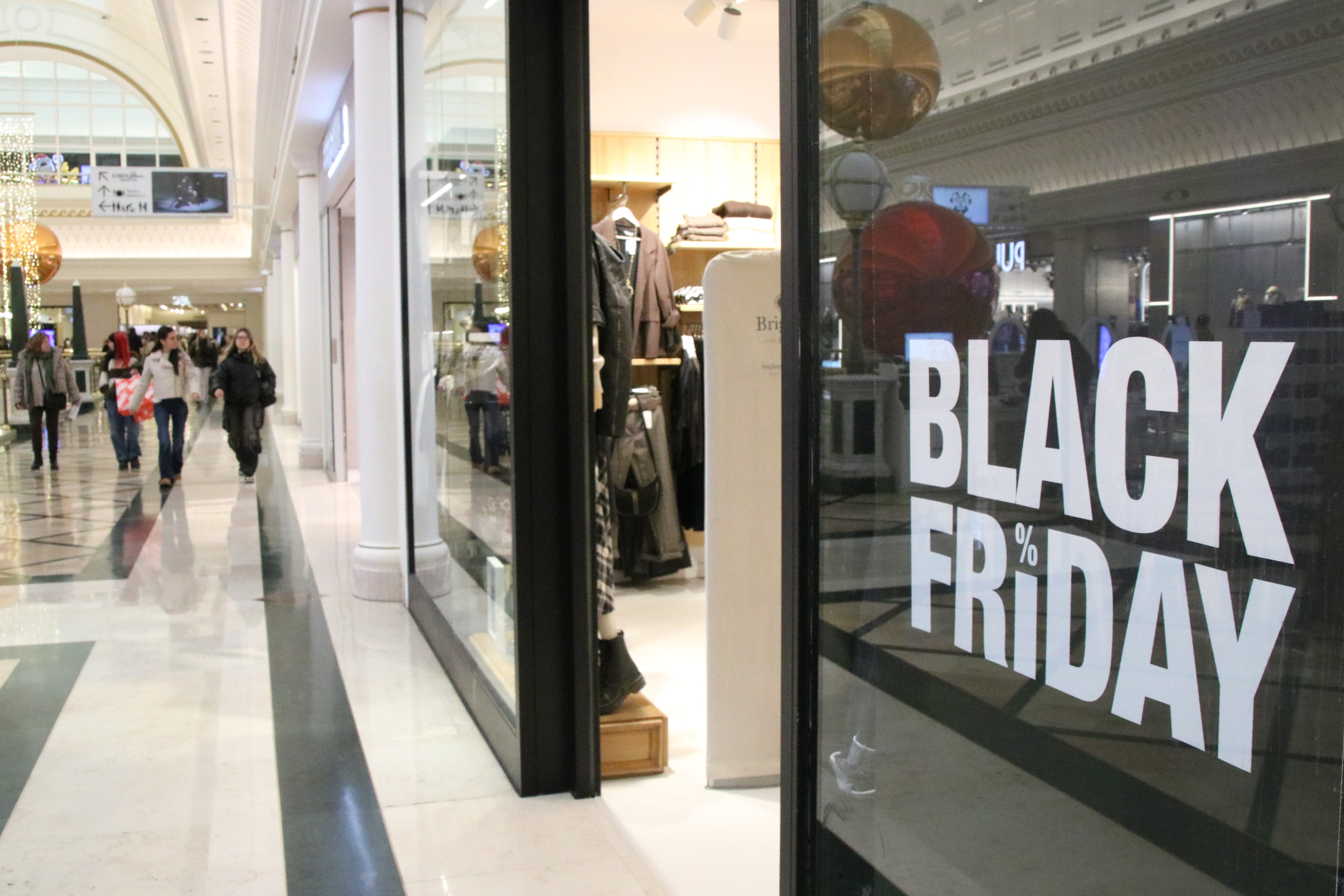 Black Friday advertising in a store