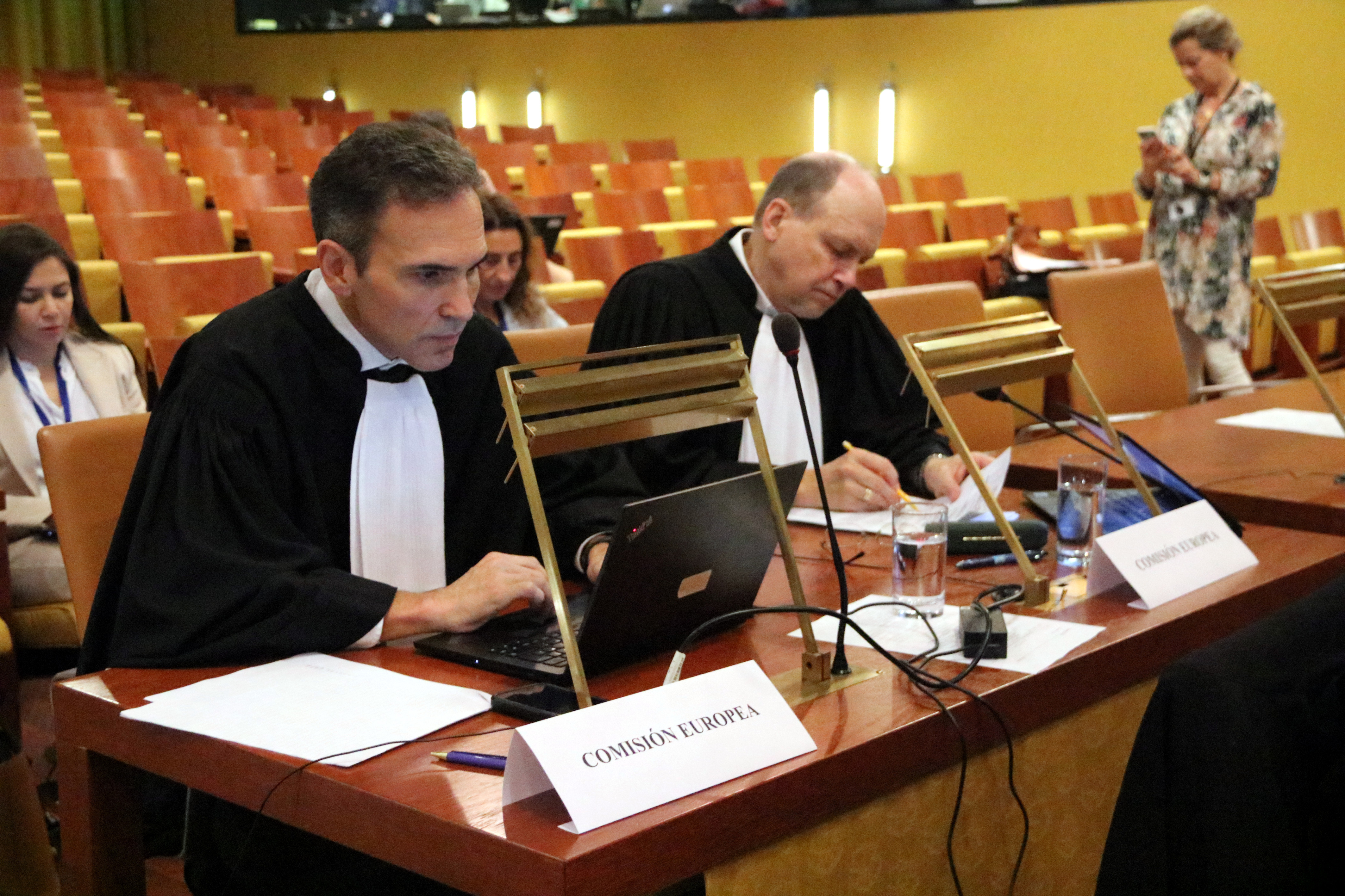 Carlos Urraca Caviedes, representing the European Commission, at the EU Court of Justice Grand Chamber at the start of the hearing on the Court of Auditors' questions regarding the amnesty law