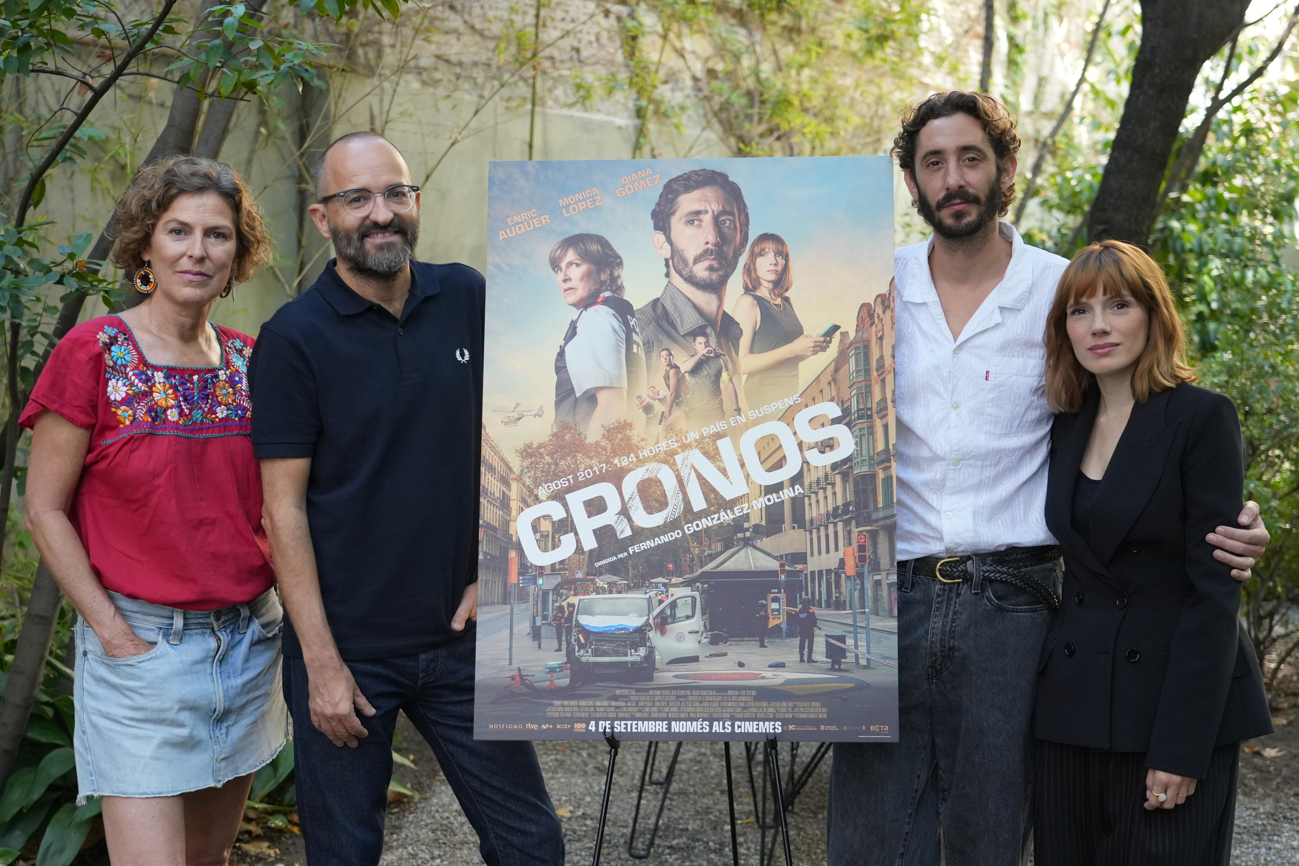 Director Fernando González Molina and actors Enric Auquer, Mónica López and Diana Gómez from the movie Operation Cronos