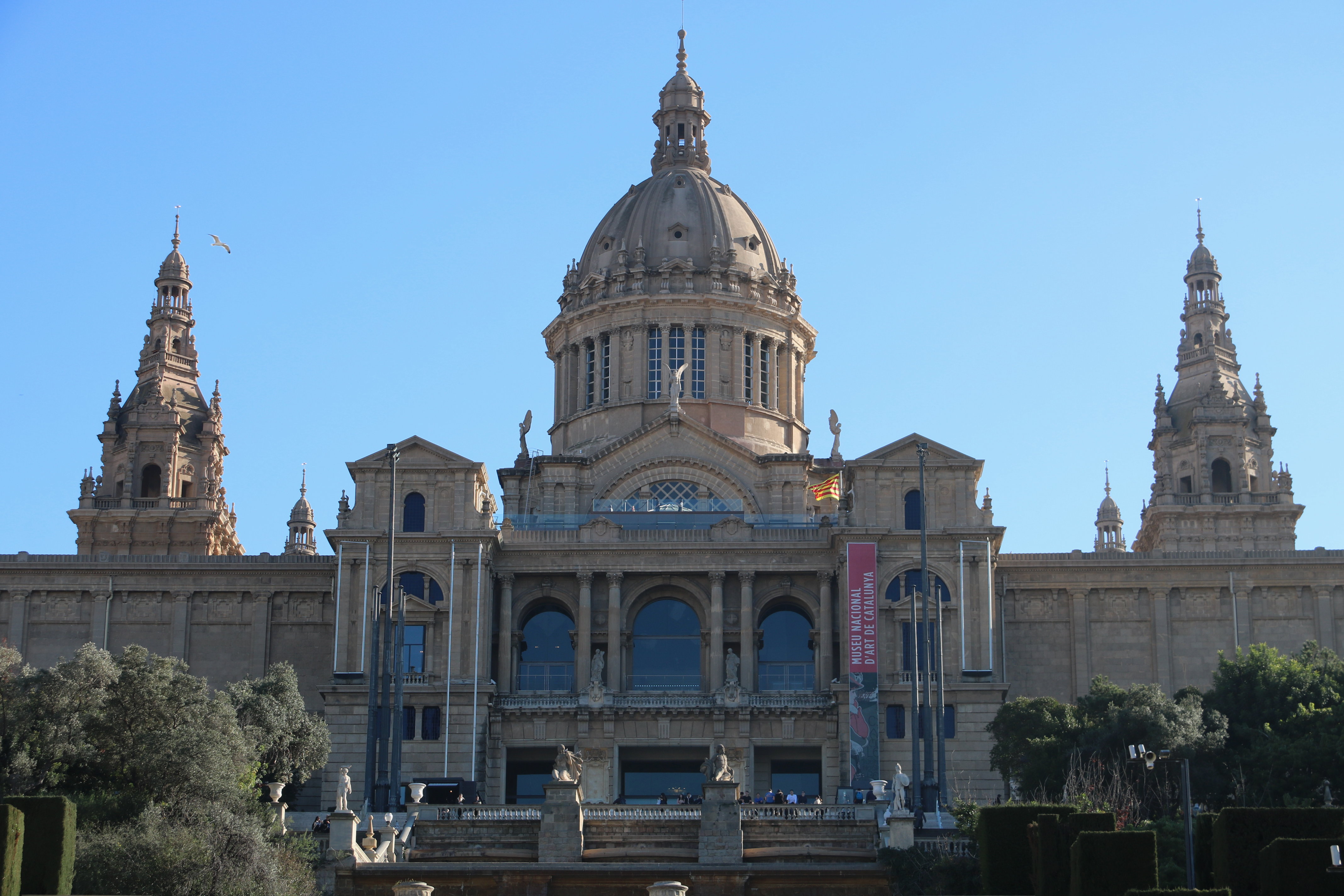 The outside of Catalonia's palacial National Art Museum (MNAC)