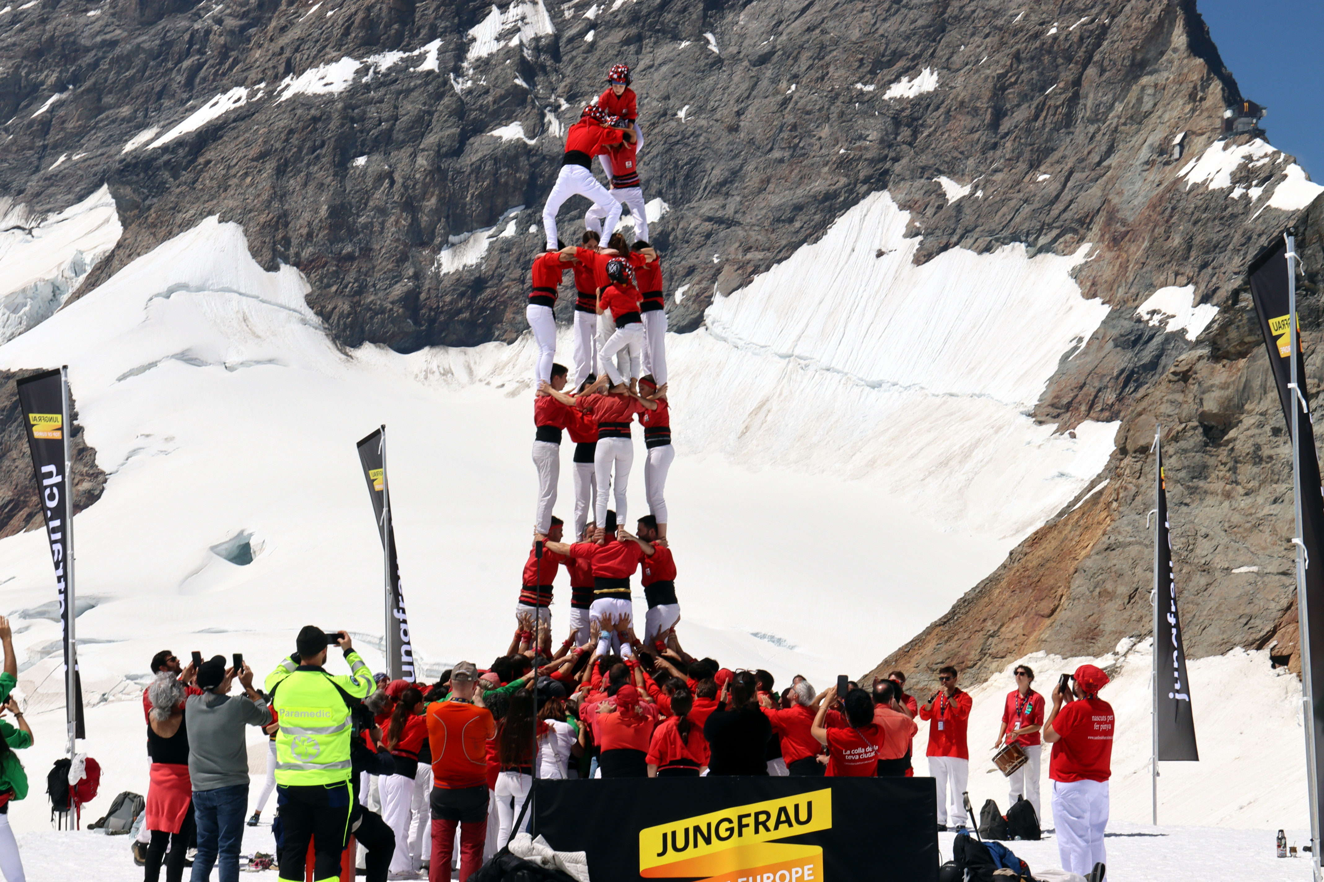 The Castellers of Barcelona making a 4 of 7