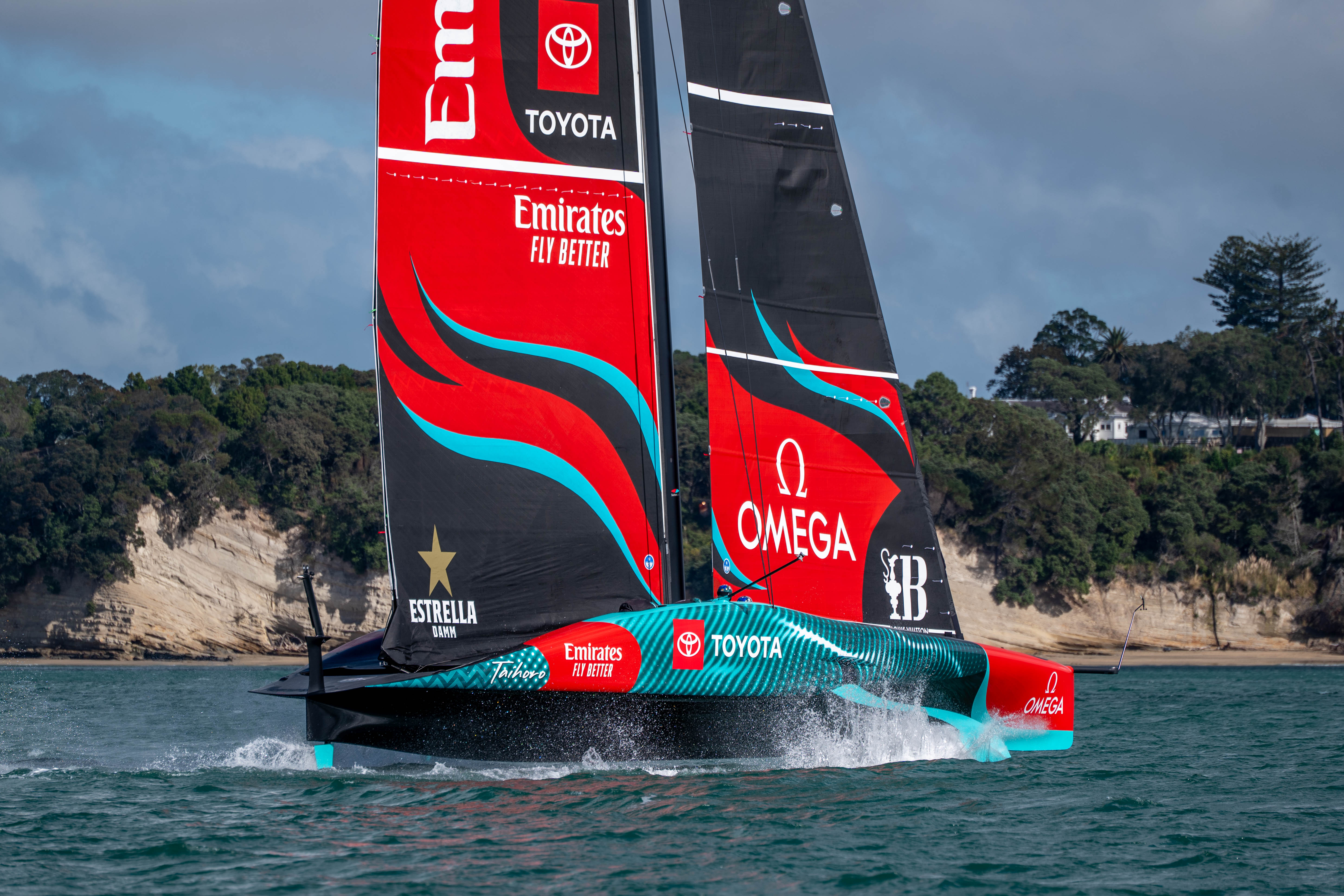 New Zealand Emirates Team's boat, called 'Taihoro'