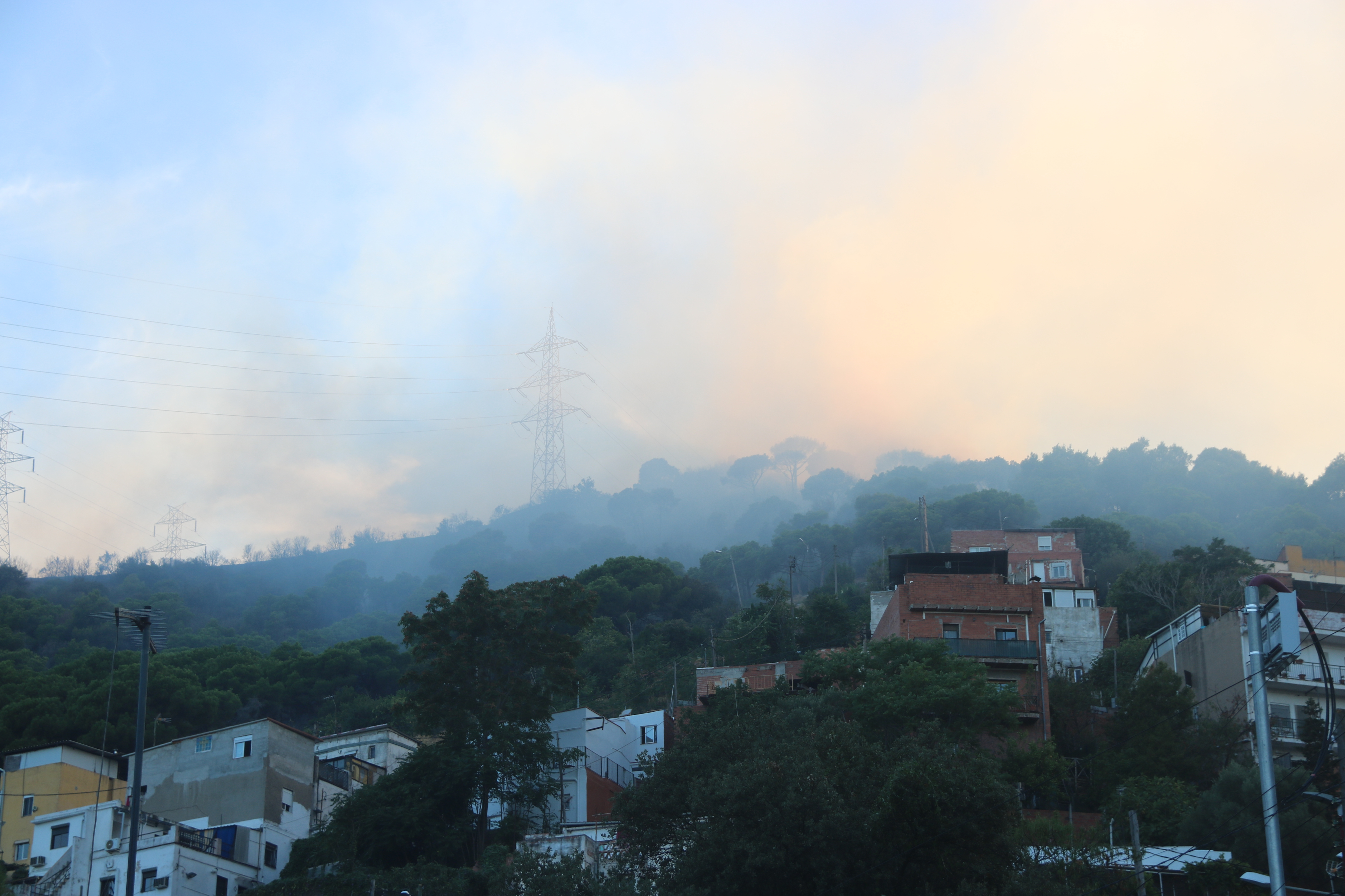 The Collserola wildfire viewed from Torre Baró