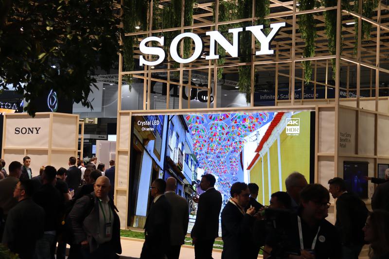 Sony stand at the ISE audiovisual fair in Barcelona on January 30, 2024
