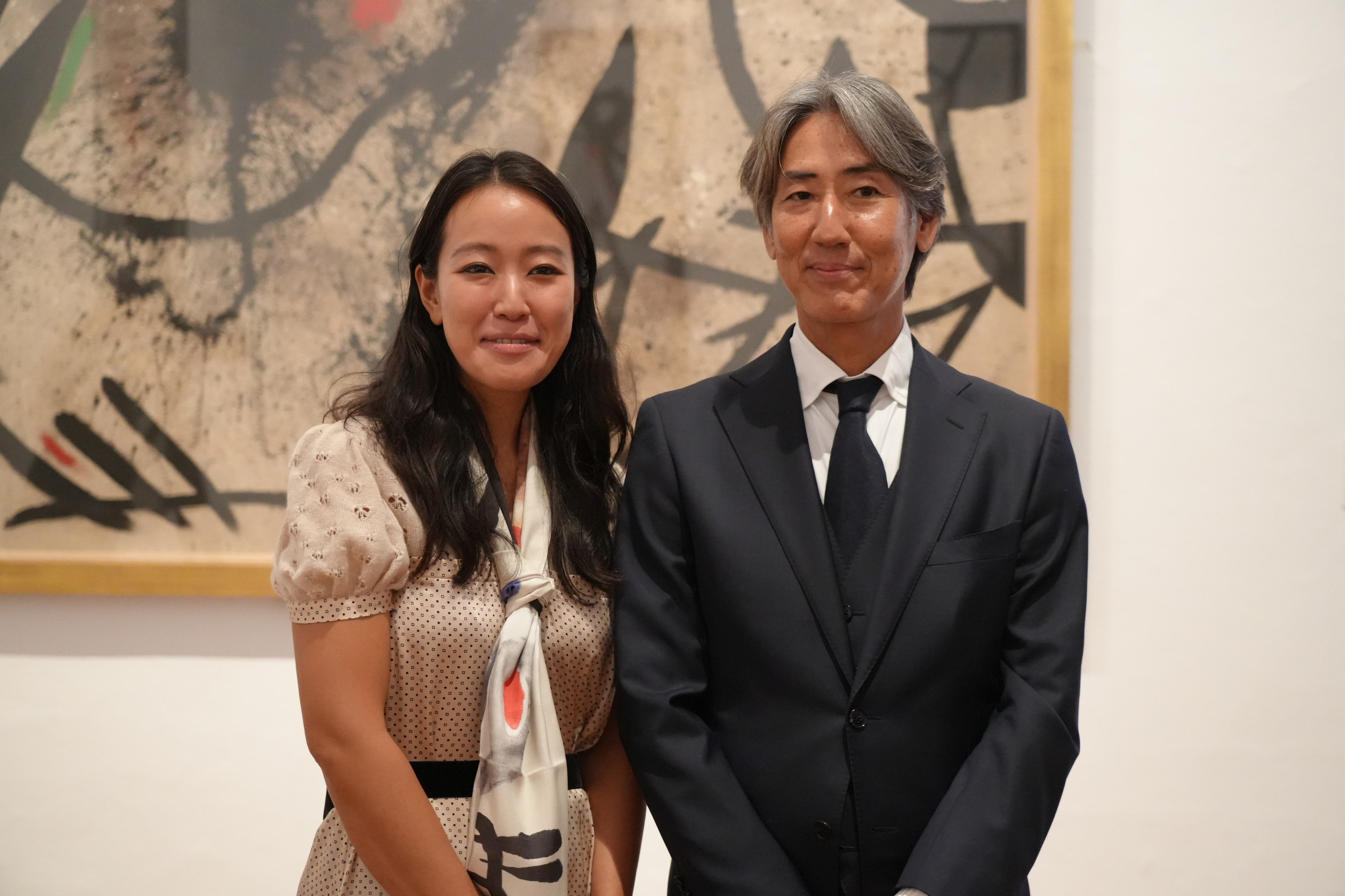 Kazumasa Katsuta’s children, Akiko and Toshiya, at the Fundació Joan Miró