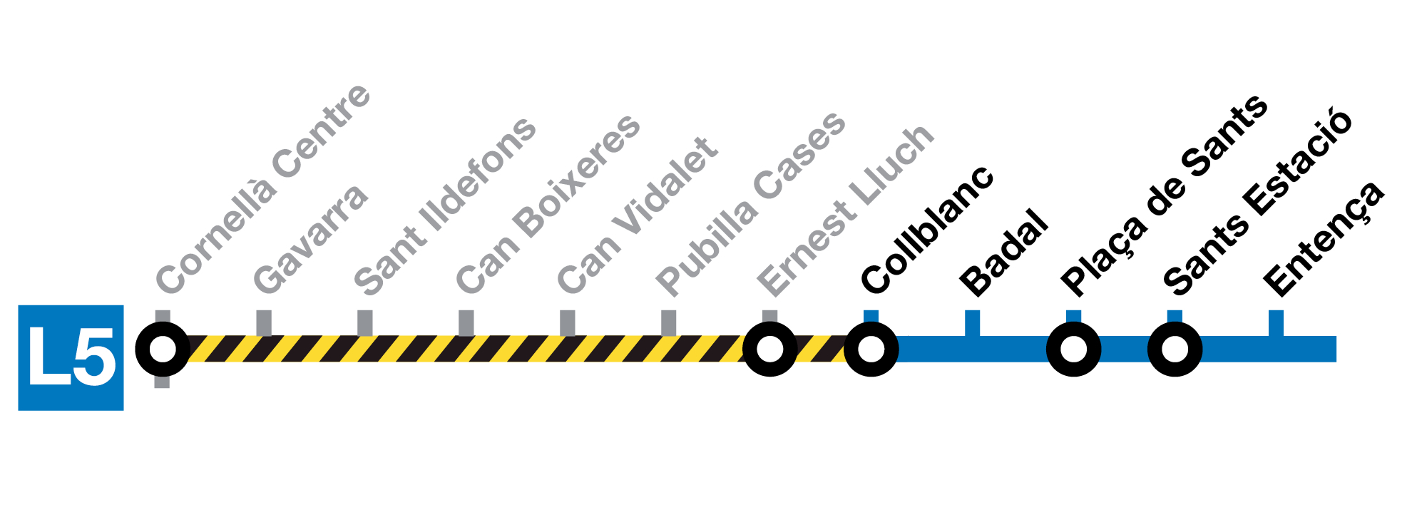 Affected stretch of the L5 line