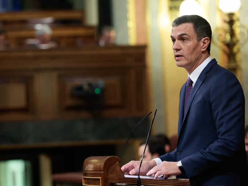 Spain's prime minister, Pedro Sánchez, in Congress on January 24, 2023