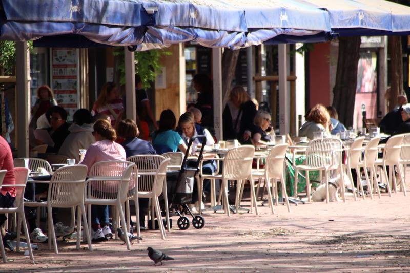 A bar terrace on Avenue Mistral in Sant Antoni