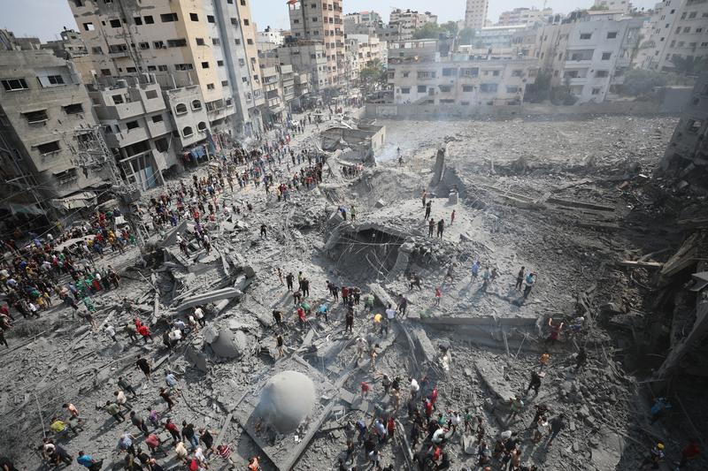 Aftermath of an Israeli attack on Gaza