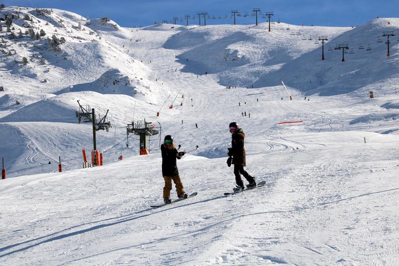 People skiing at Baqueira-Beret ski resort