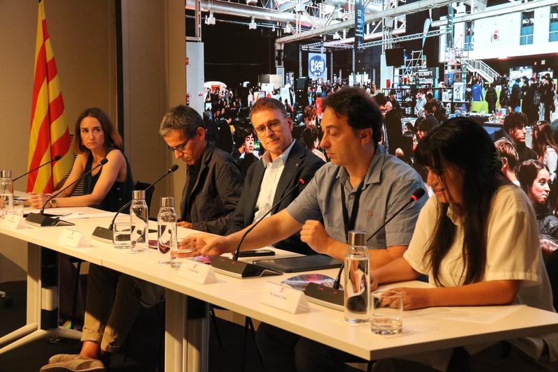 SAGA Barcelona Game Fest organization representatives, Marta Salicrú, David Poudevida, Roger Serra, Carles Garcia and Raquel Torreño 
