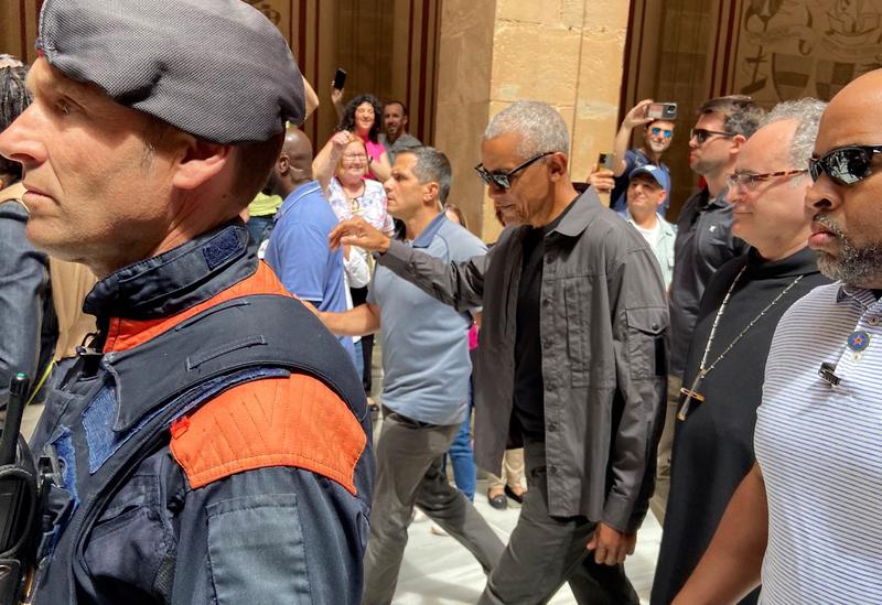 Barack Obama during a visit to Montserrat on April 29, 2023