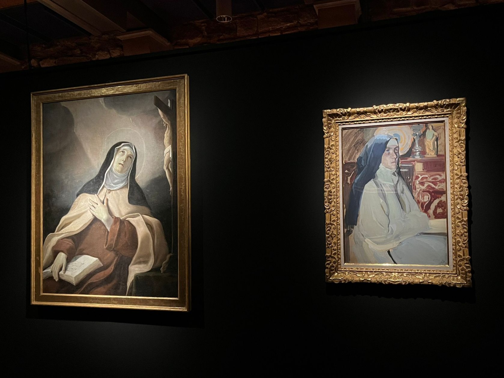 Dialogue between centuries - Left: Mattia Preti (XVII) Right: Sorolla "Estudio de monja" (1919)