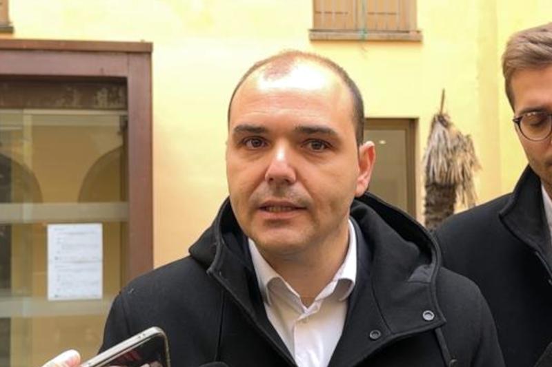 Catalonia's Presidency Minister, Albert Dalmau, speaking to the media in Olot, northern Catalonia