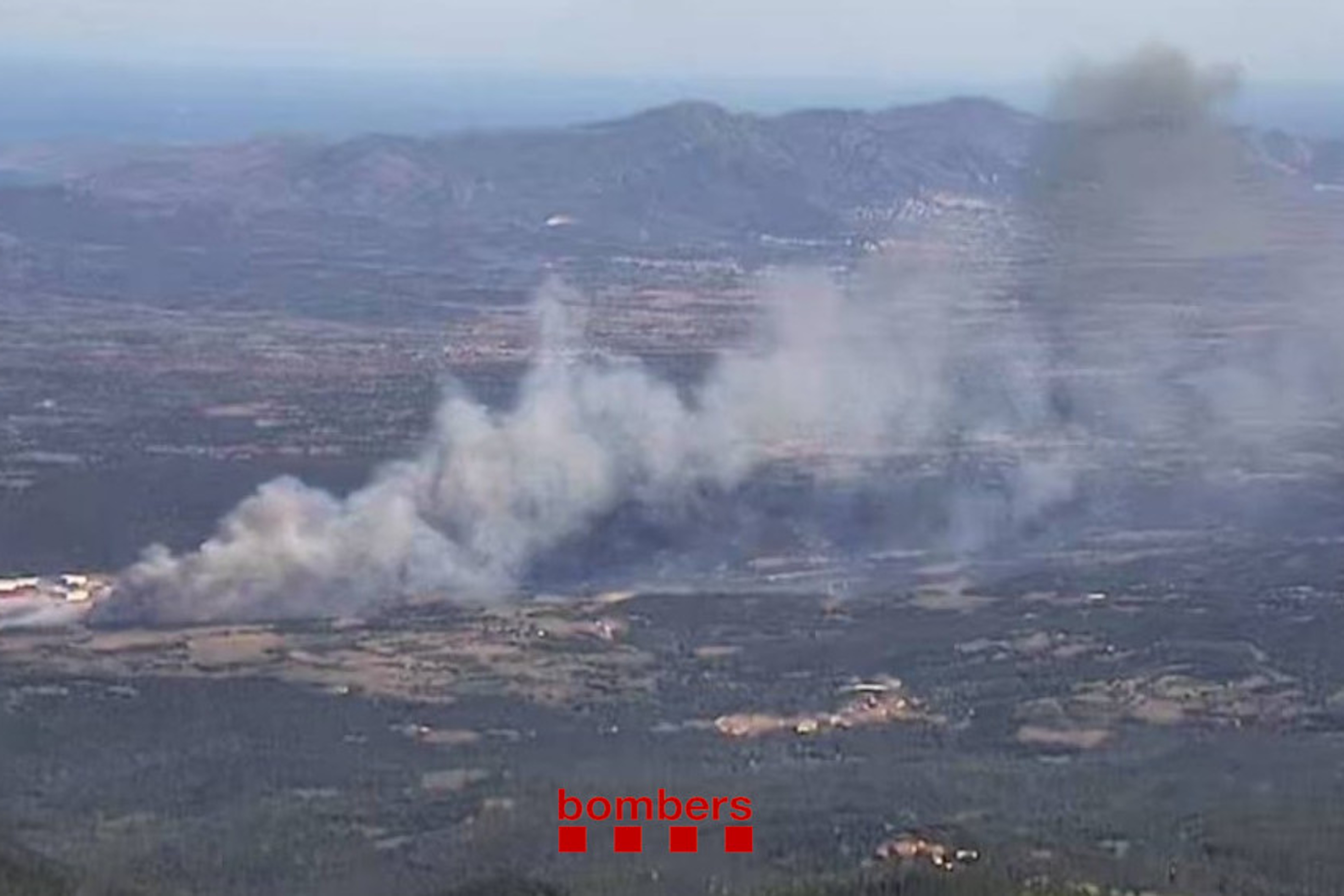 Aerial image of the fire in Agullana