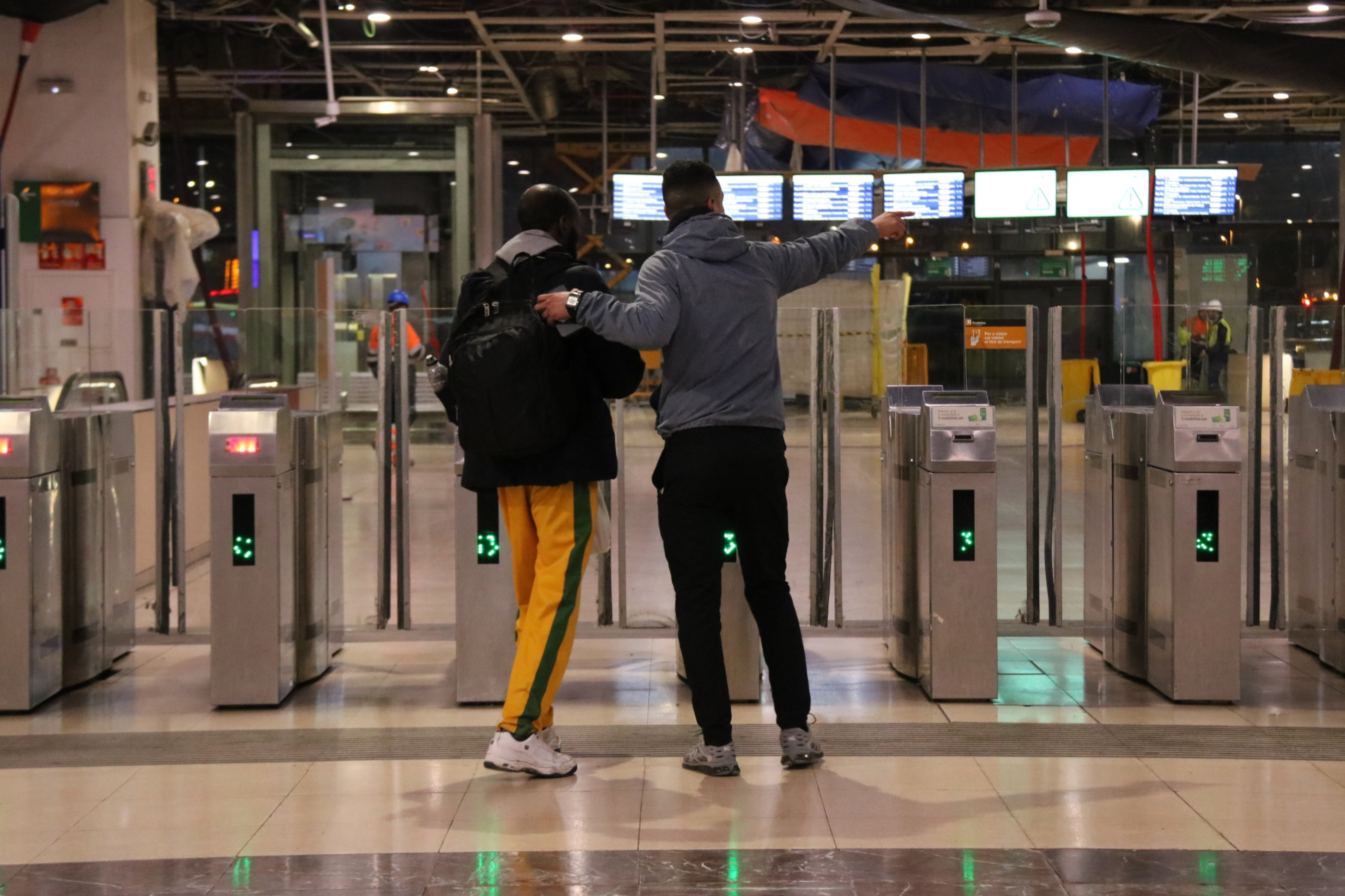 Passengers at Barcelona’s Sants station