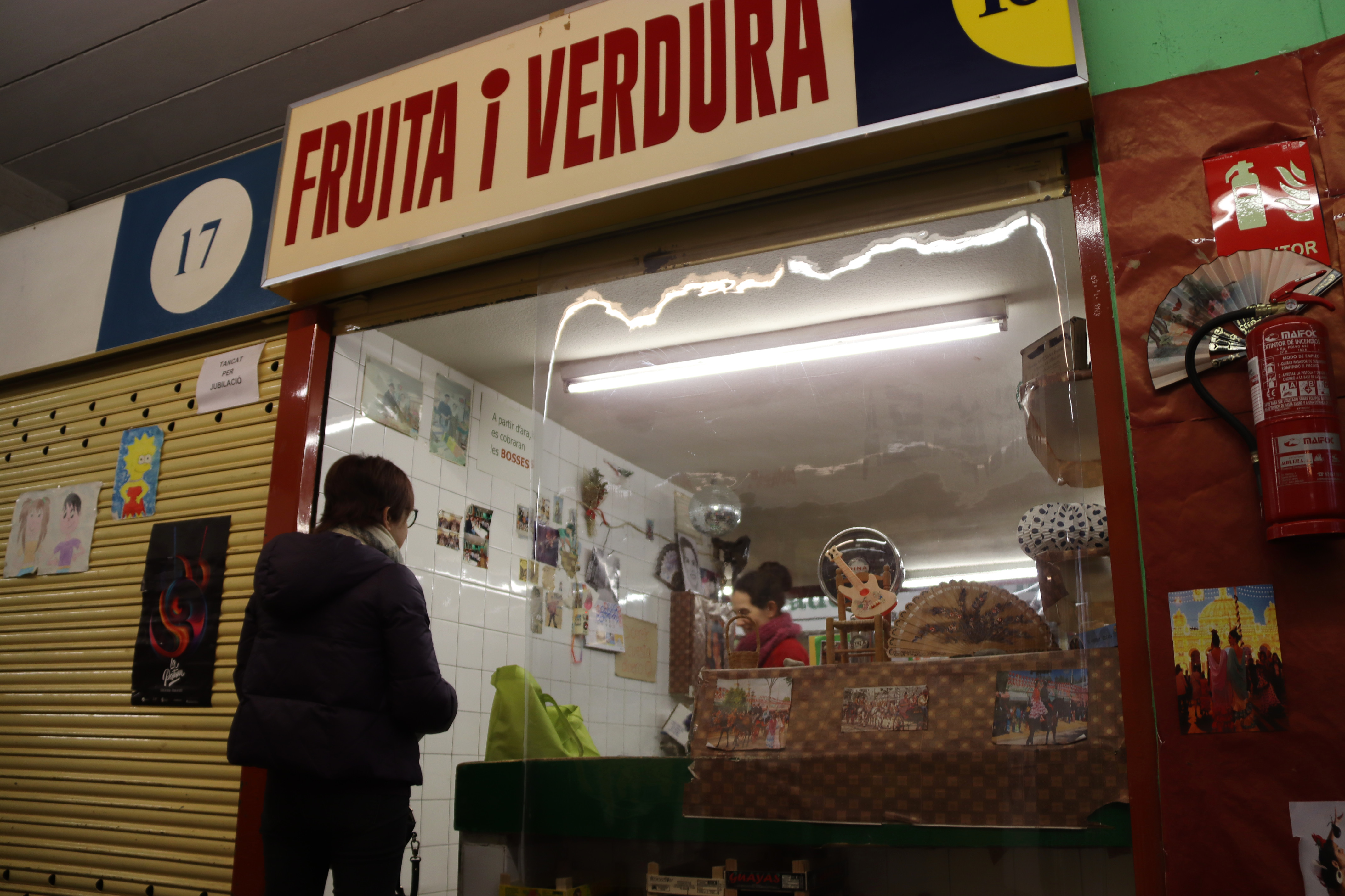 One of the two open shops at Berga's market