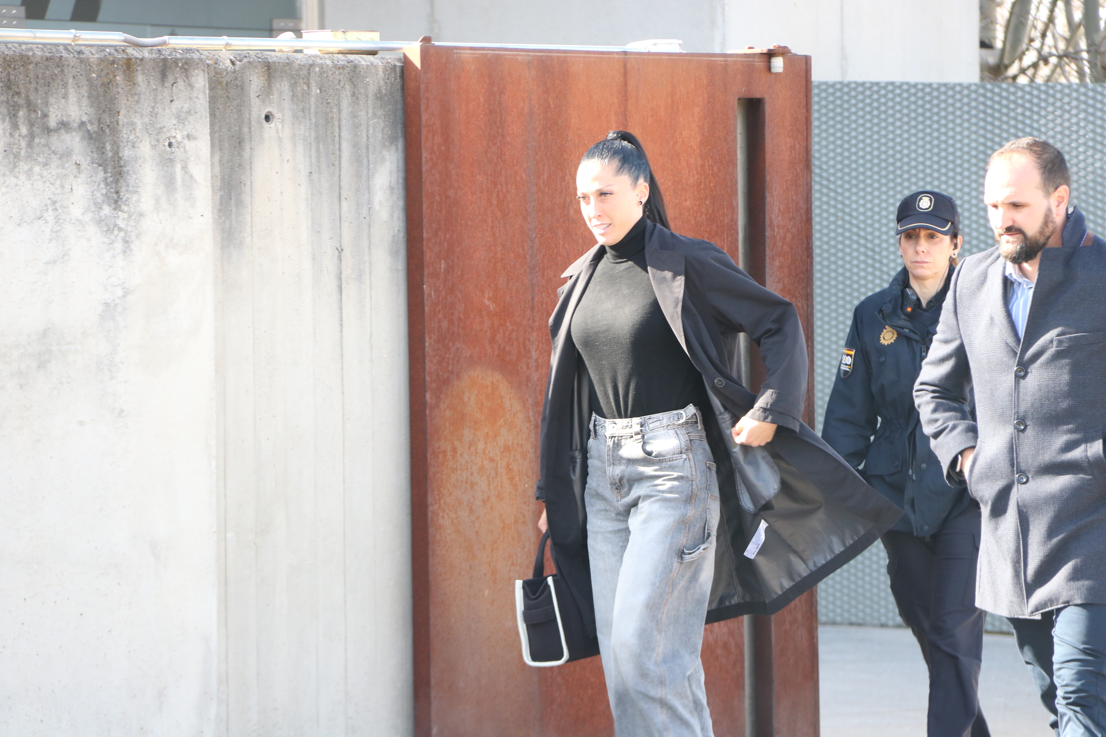 Footballer Jenni Hermoso leaving the National Court