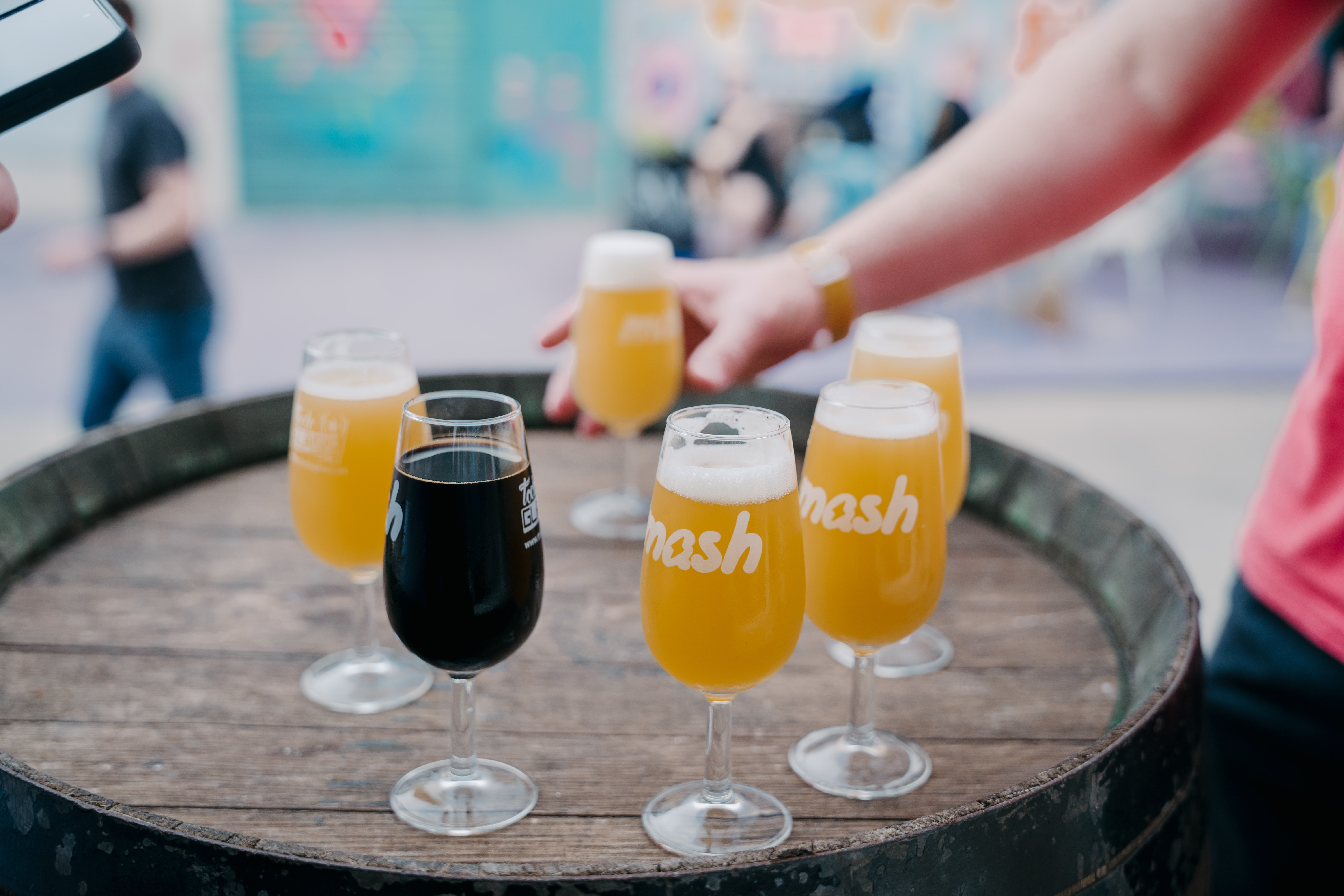 A collection of glasses at 2024 Mash festival