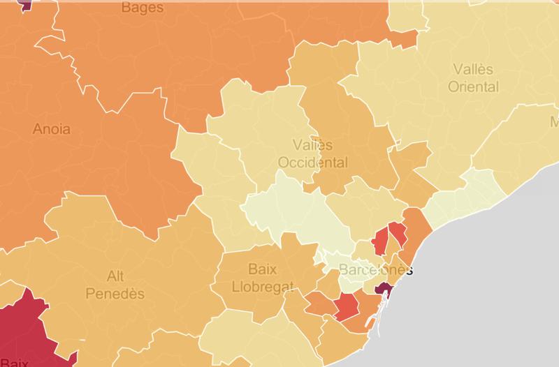 Map with gender-based violence ratios per basic police area