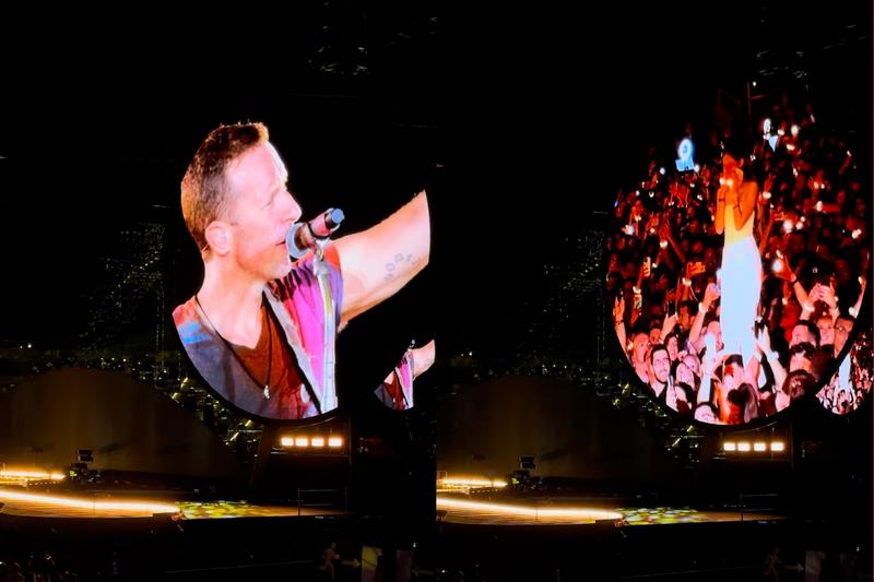 Coldplay singer Chris Martin halts a concert to see Ainhoa doing a 'pilar de dos' human tower on May 24, 2023