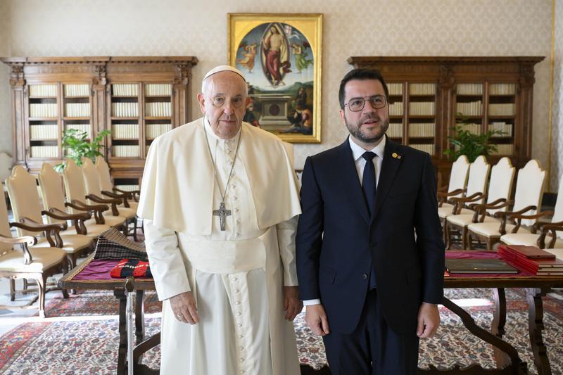 Pope Francis meets with Catalan president Pere Aragonès on November 6, 2023