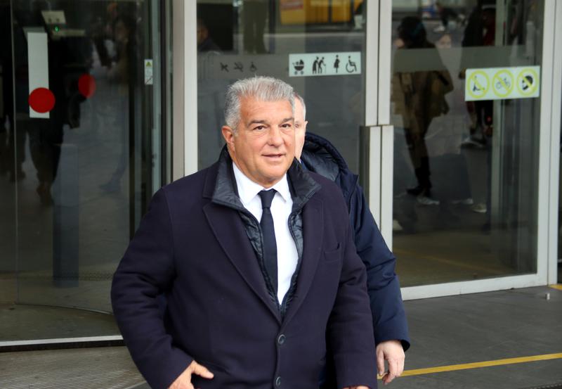 FC Barcelona president, Joan Laporta, leaving court 
