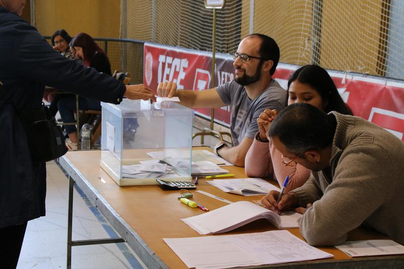 A person votes in the Catalan election in May in Girona