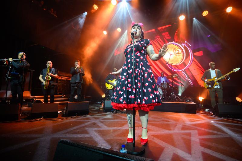 The Amy Winehouse Band during a performance in 2024