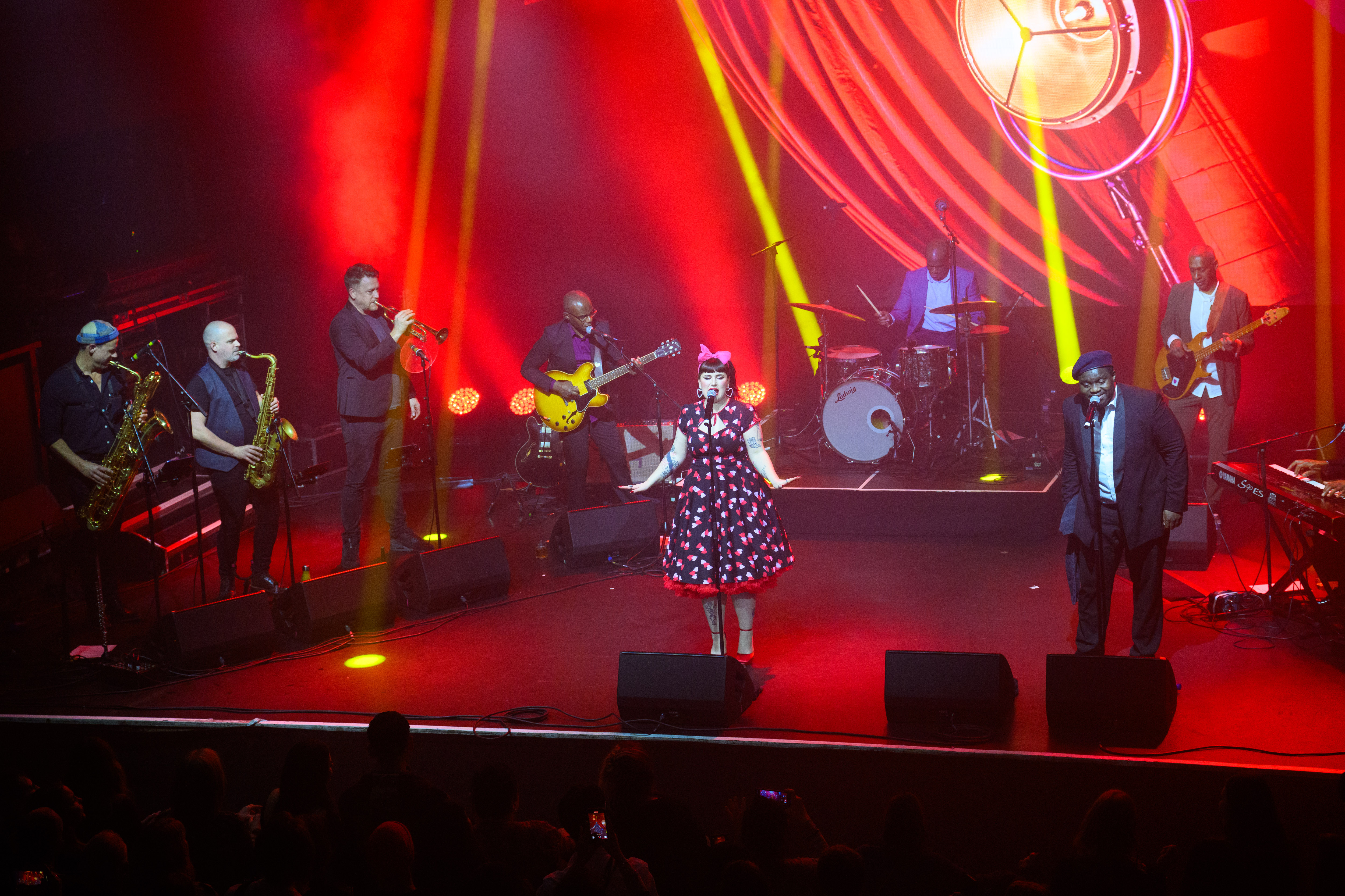 The Amy Winehouse Band during a performance in 2024