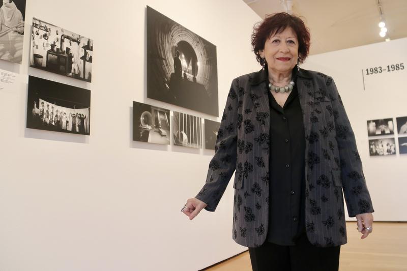 Pilar Aymerich photographed at one of her exhibitions