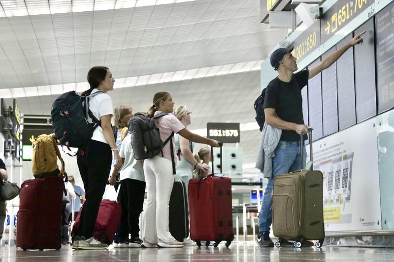 Passengers in Barcelona airport