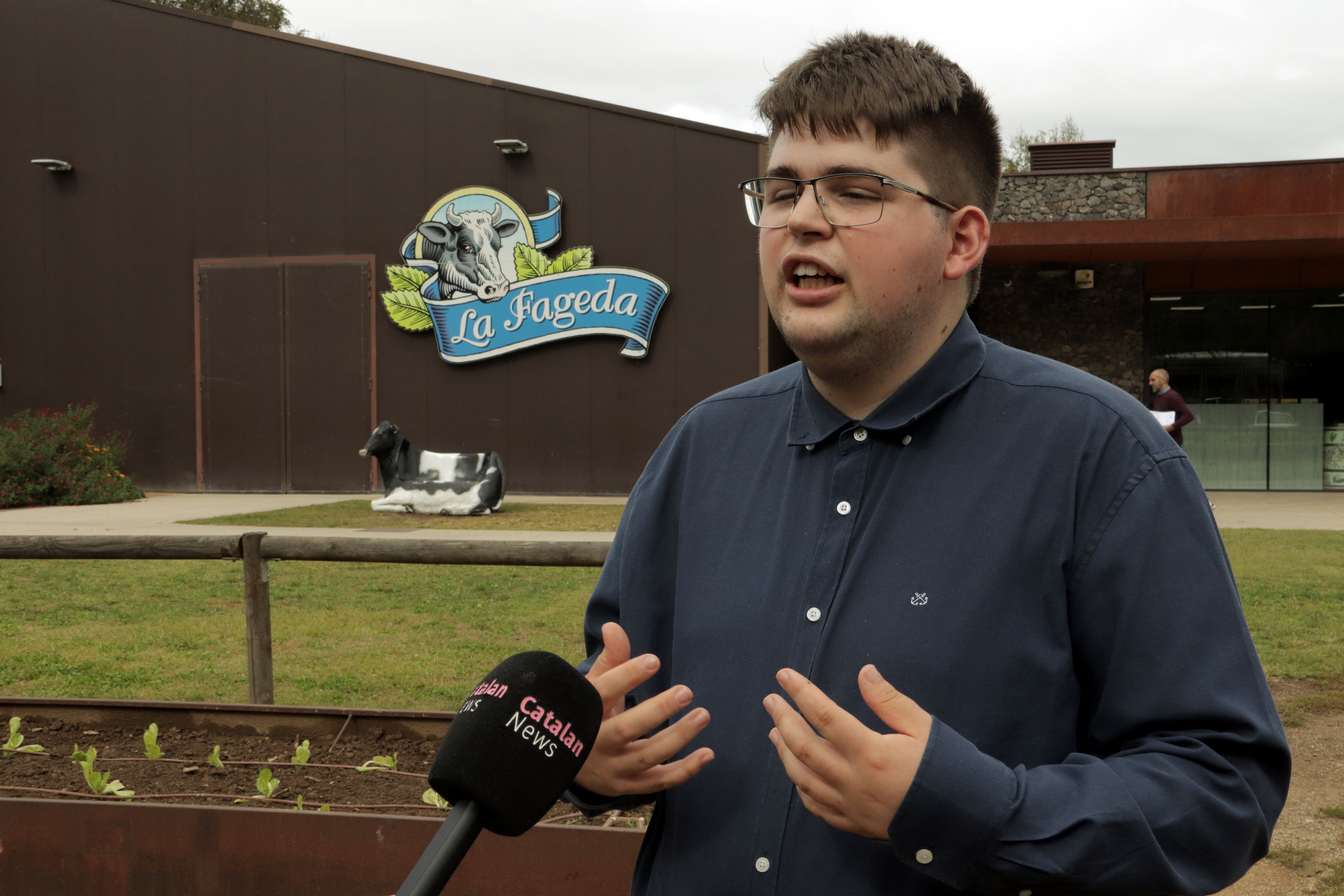 Bernat, currently on an internship at La Fageda, interviewed by Catalan News