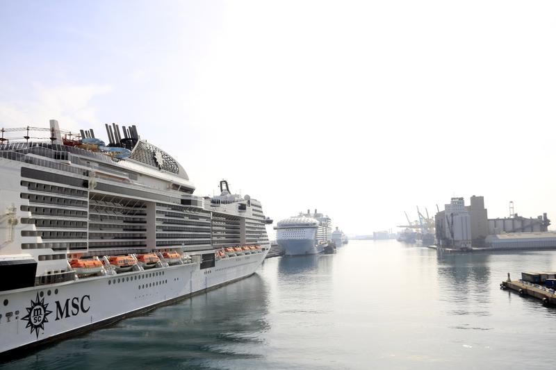 The MSC Bellissima cruise ship docked in Barcelona in 2022