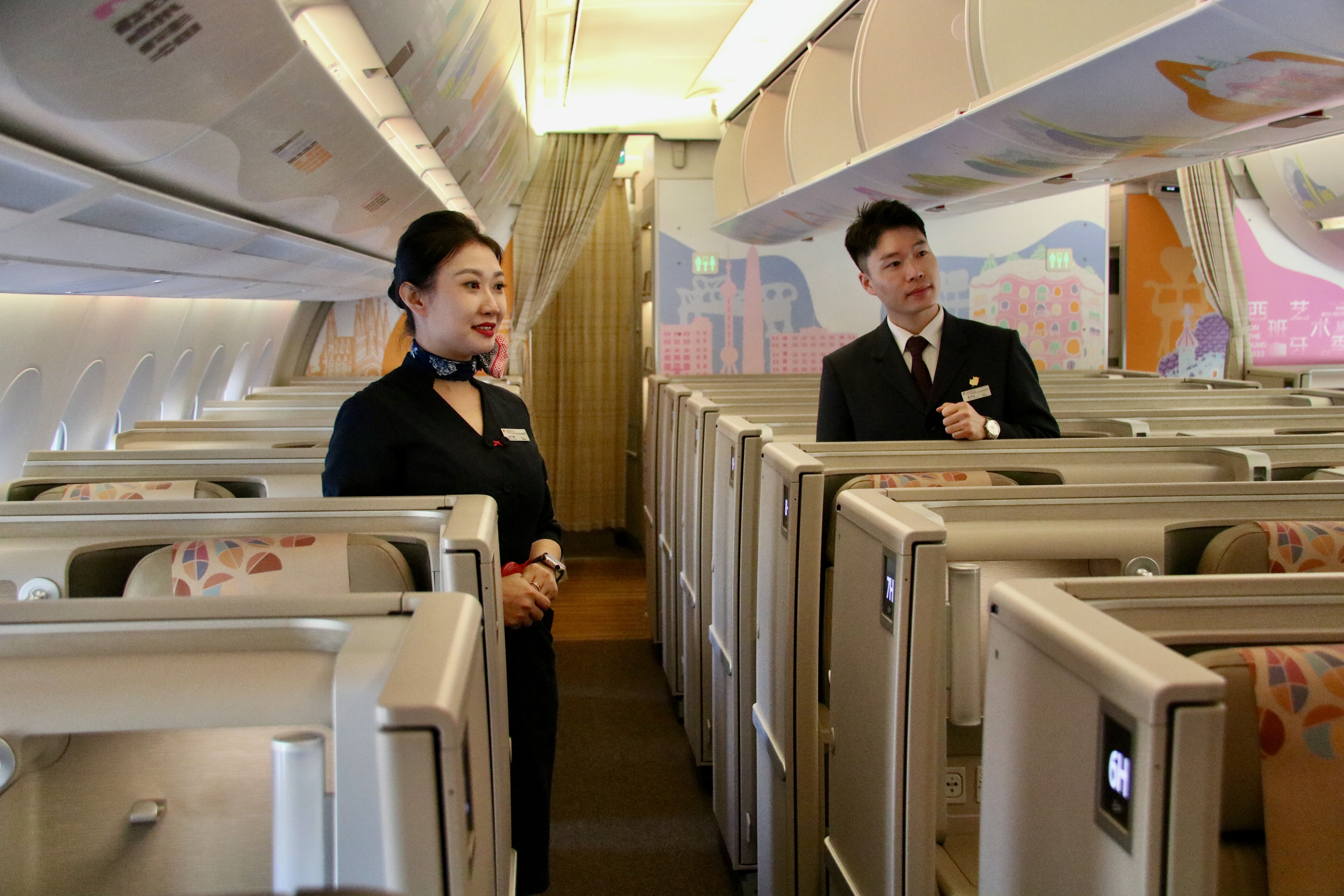 Interior of the China Eastern Airbus A350-900